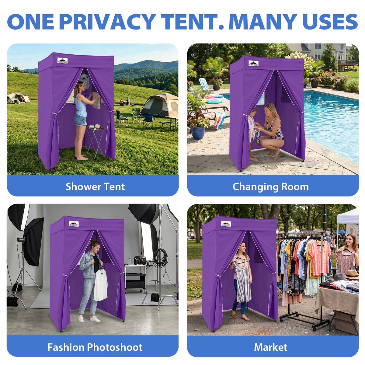 4x4 Pop Up Changing Tent, Flat Top Changing Room - Eagle Peak®