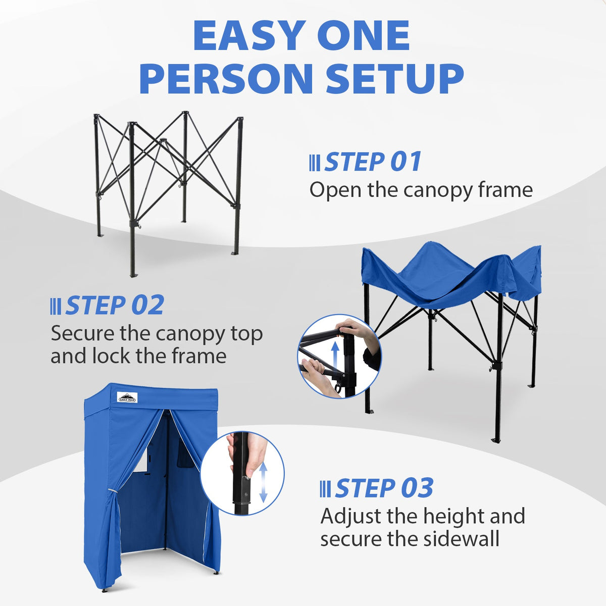 4x4 Pop Up Changing Tent, Flat Top Changing Room - Eagle Peak®