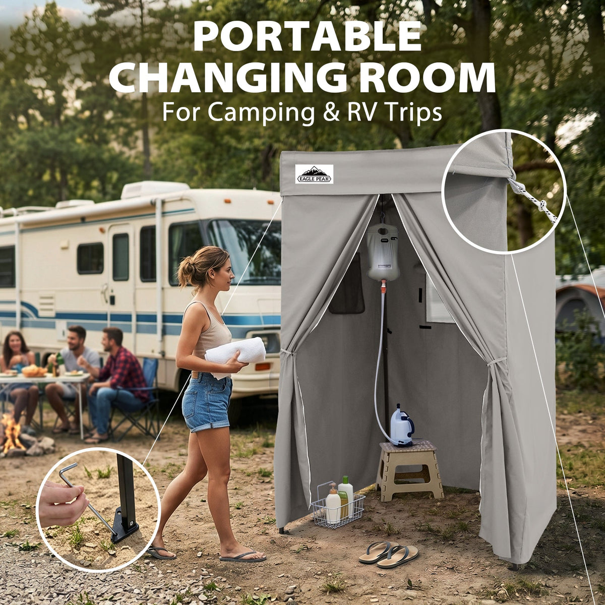 4x4 Pop Up Changing Tent, Flat Top Changing Room - Eagle Peak®