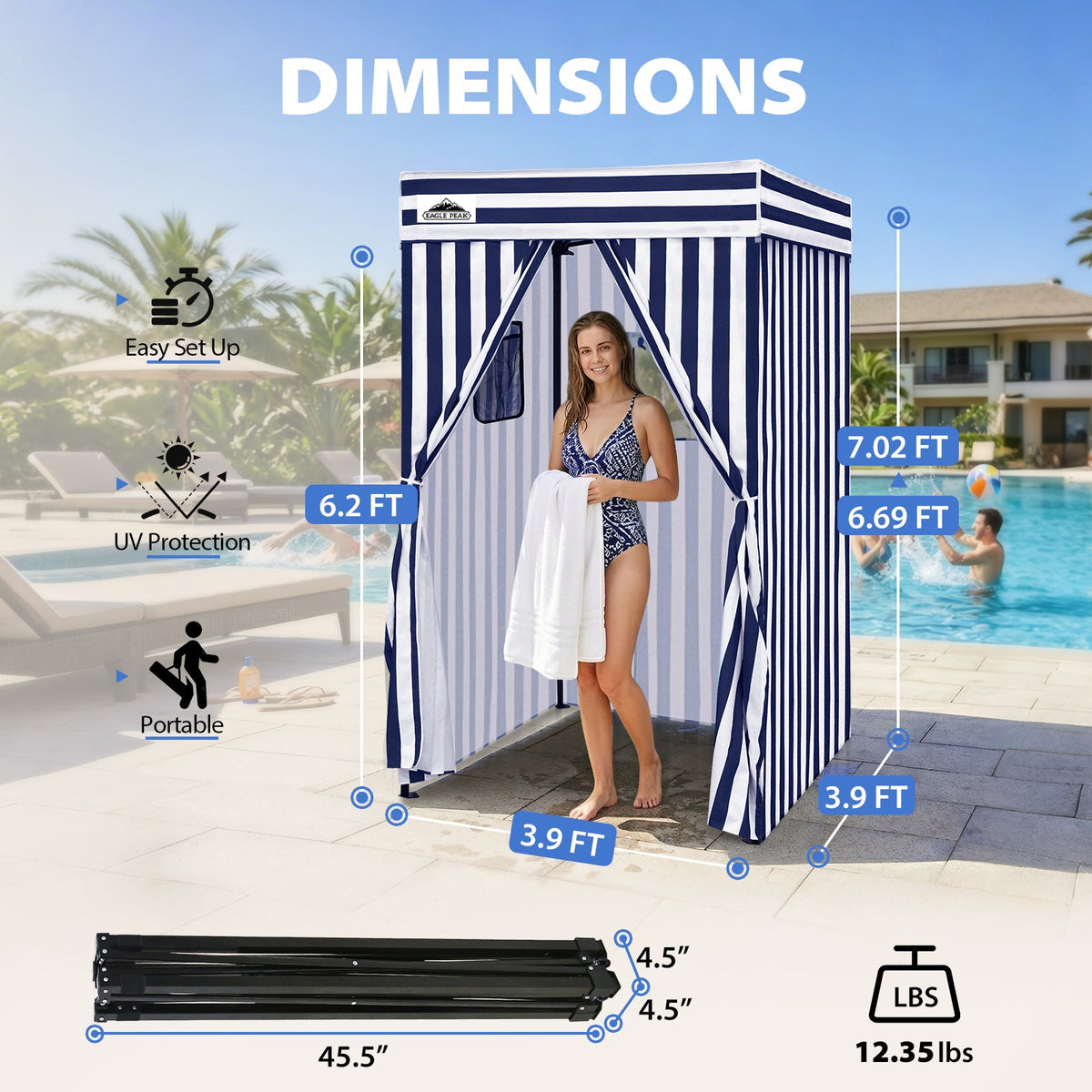 4x4 Pop Up Changing Tent, Flat Top Changing Room - Eagle Peak®