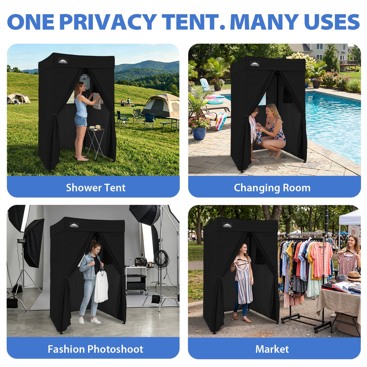 4x4 Pop Up Changing Tent, Flat Top Changing Room - Eagle Peak®