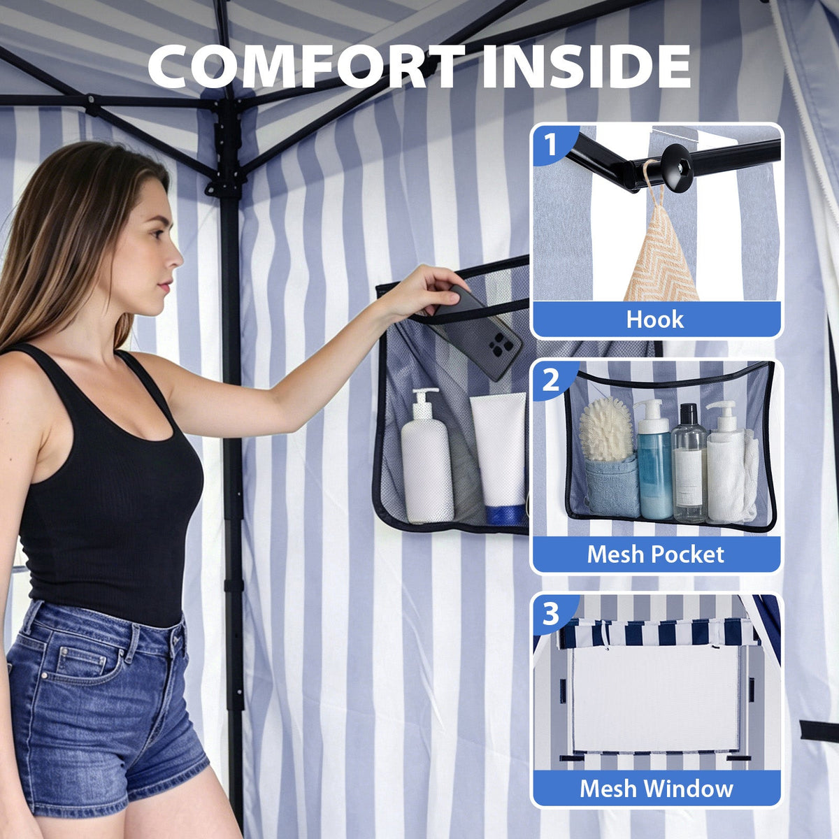 4x4 Pop Up Changing Tent, Flat Top Changing Room - Eagle Peak®