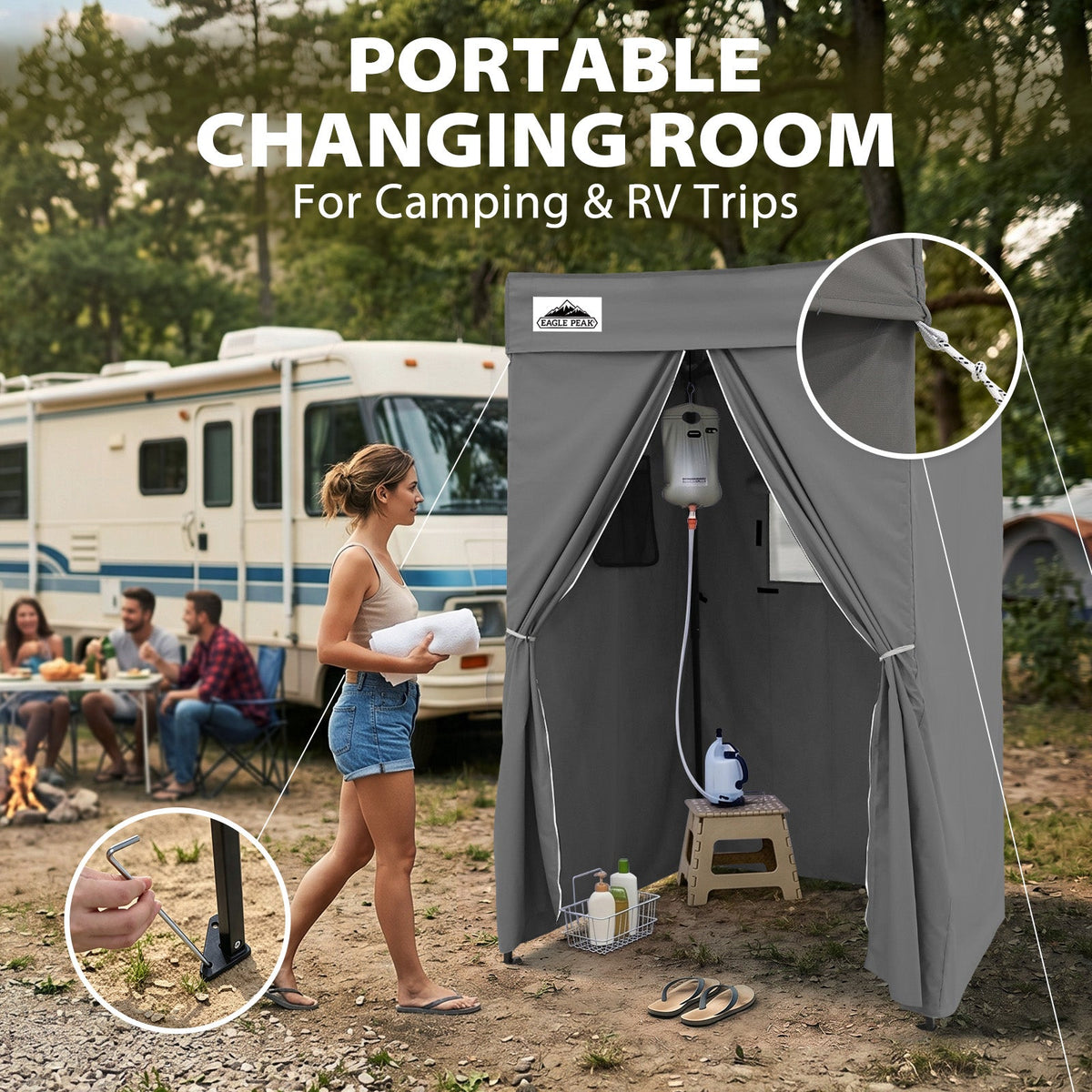 4x4 Pop Up Changing Tent, Flat Top Changing Room - Eagle Peak®