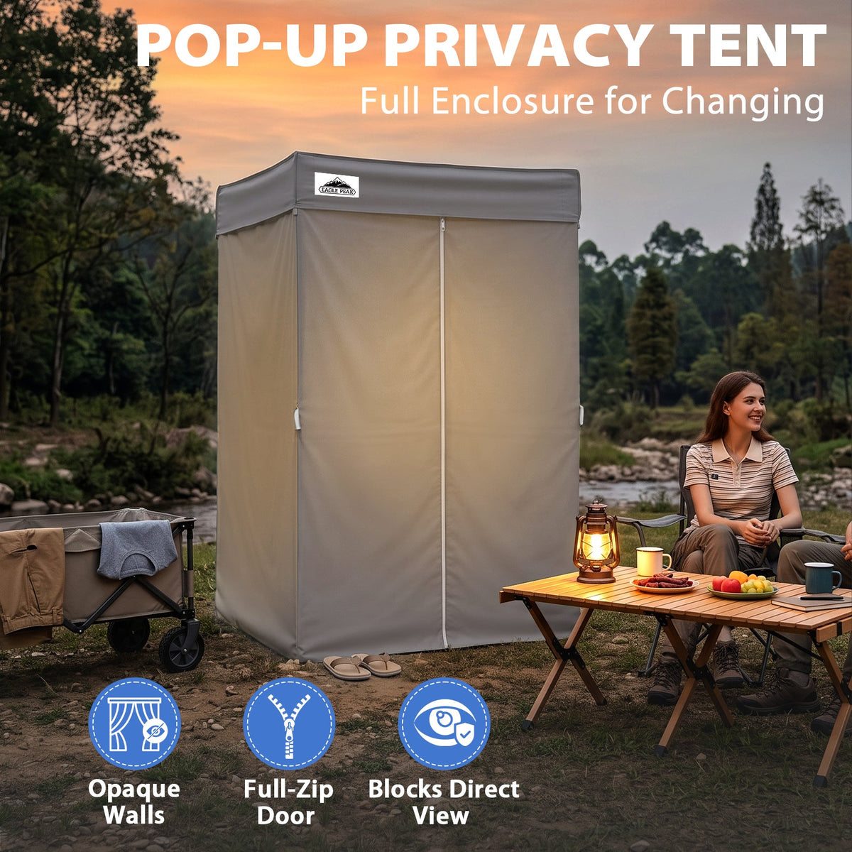 4x4 Pop Up Changing Tent, Flat Top Changing Room - Eagle Peak®