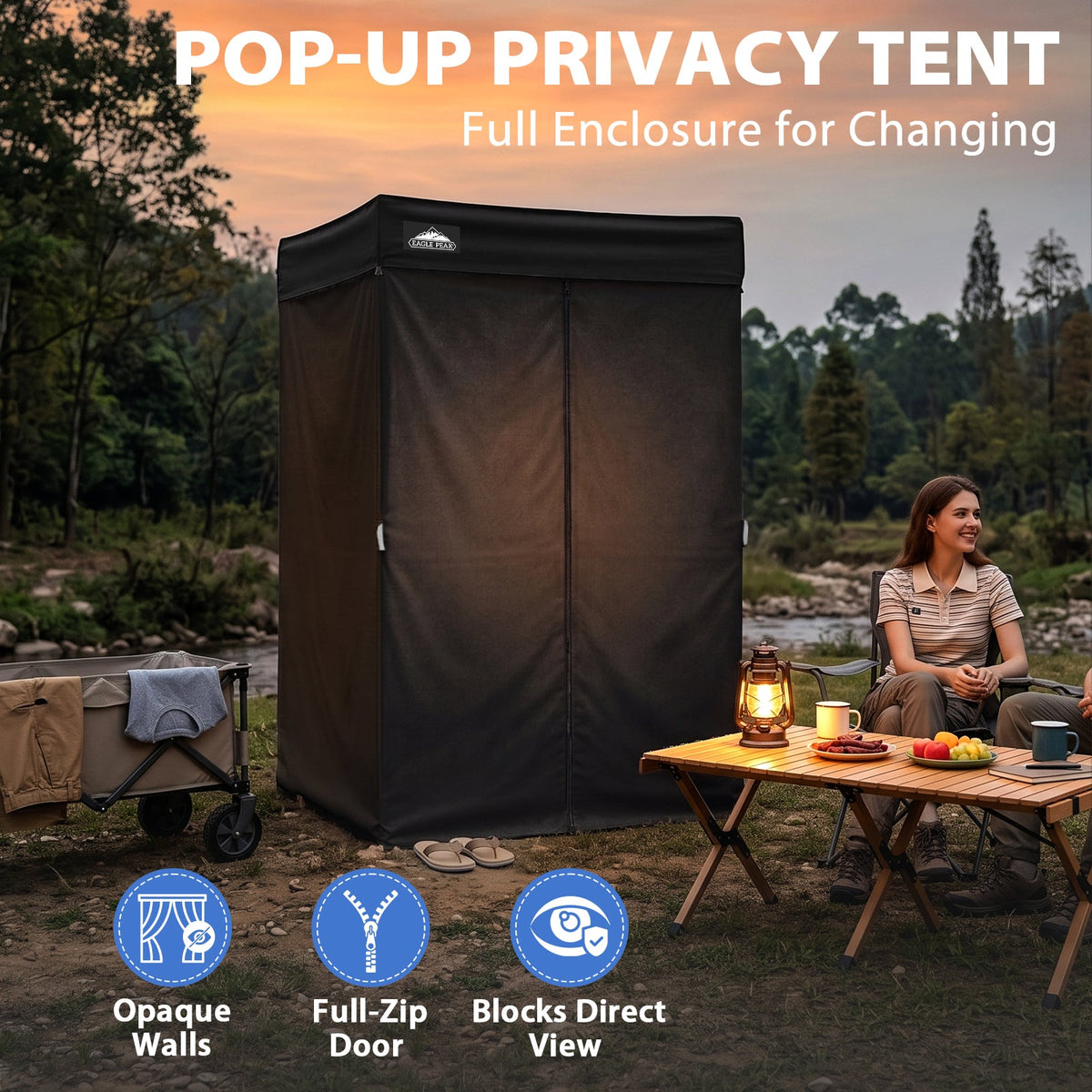 4x4 Pop Up Changing Tent, Flat Top Changing Room - Eagle Peak®
