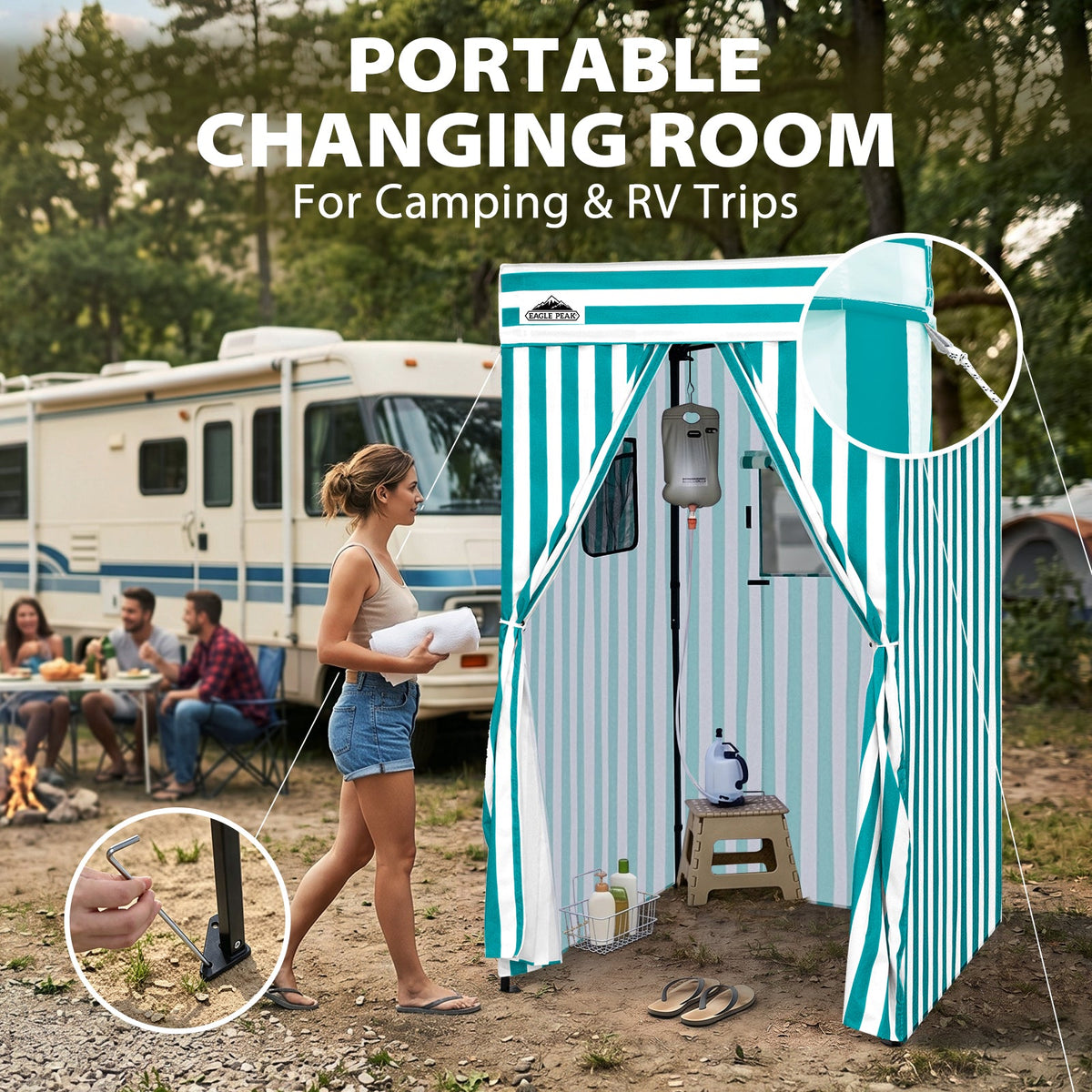 4x4 Pop Up Changing Tent, Flat Top Changing Room - Eagle Peak®