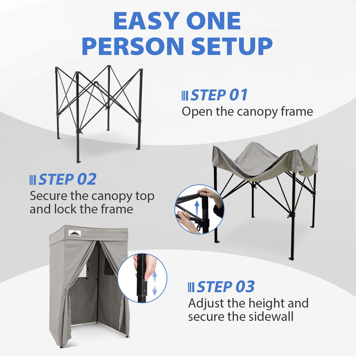 4x4 Pop Up Changing Tent, Flat Top Changing Room - Eagle Peak®