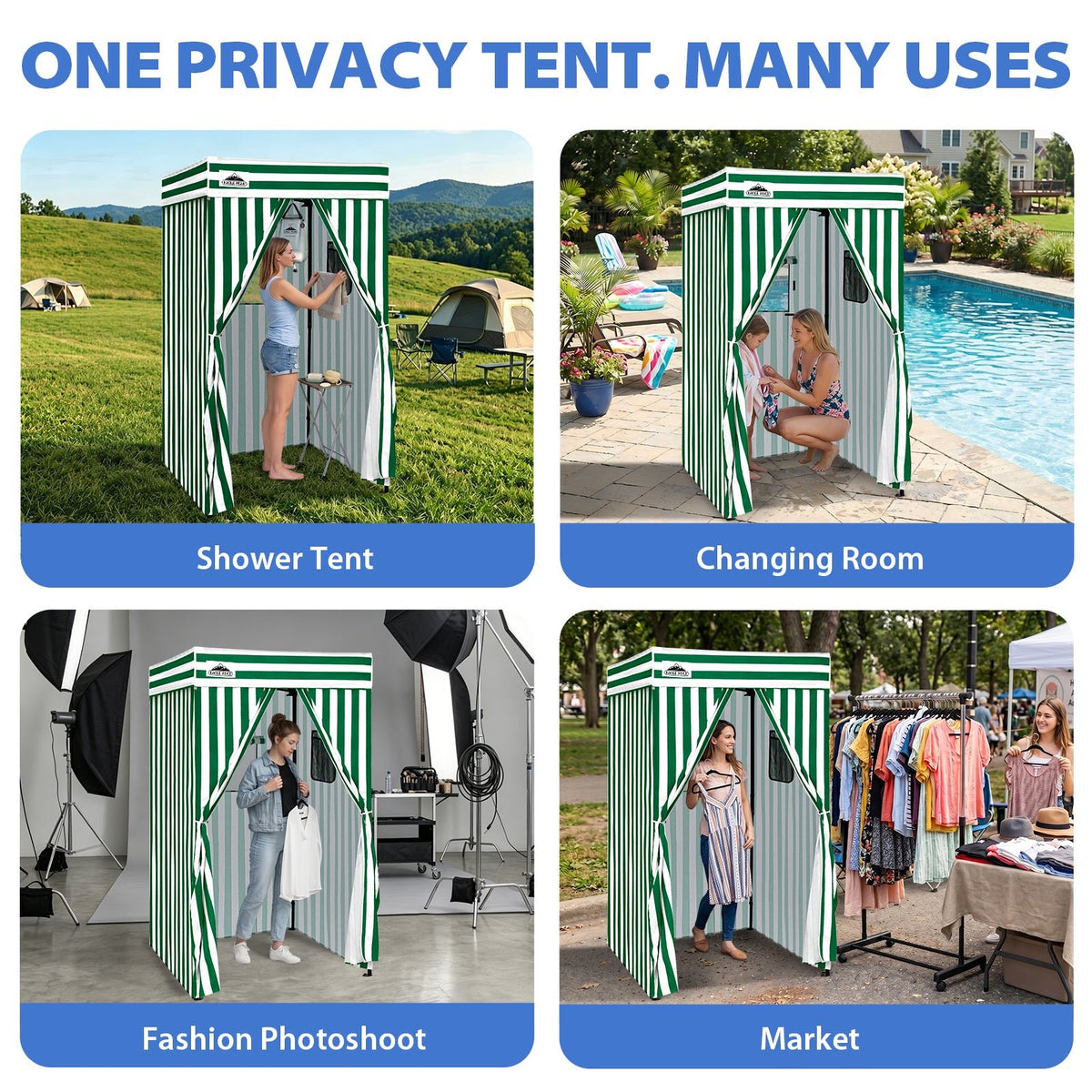 4x4 Pop Up Changing Tent, Flat Top Changing Room - Eagle Peak®