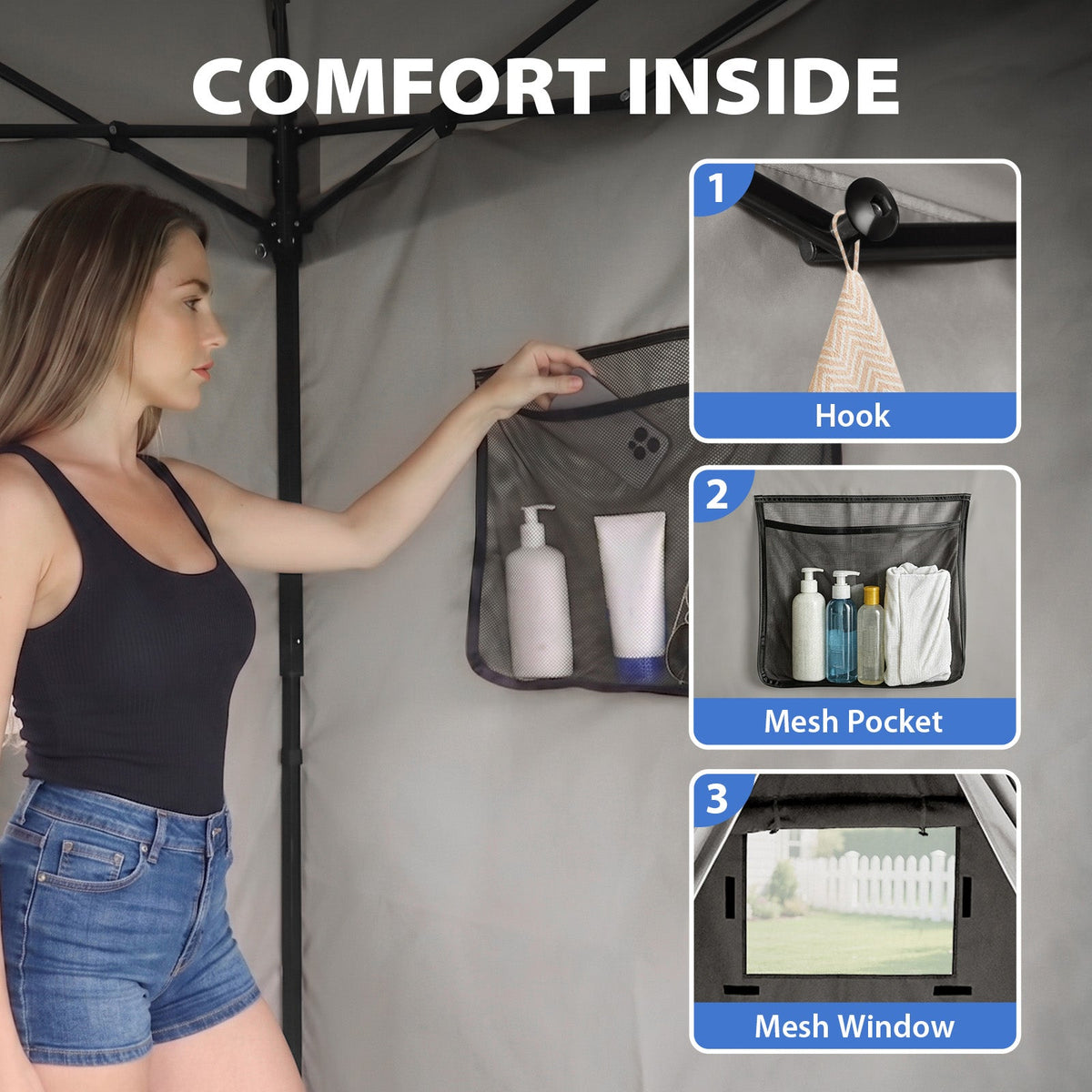 4x4 Pop Up Changing Tent, Flat Top Changing Room - Eagle Peak®