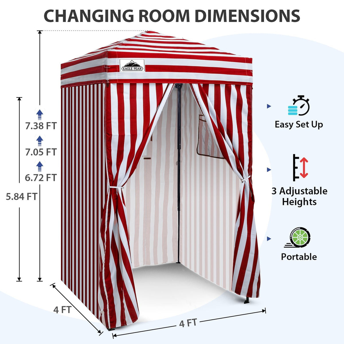 4x4 Pop Up Changing Tent, Portable Changing Room - Eagle Peak®