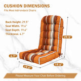5" High Back Adirondack Chair Cushions, 49x20x5 in, Set of 1/2/4 - Eagle Peak Custom Canopy Tent