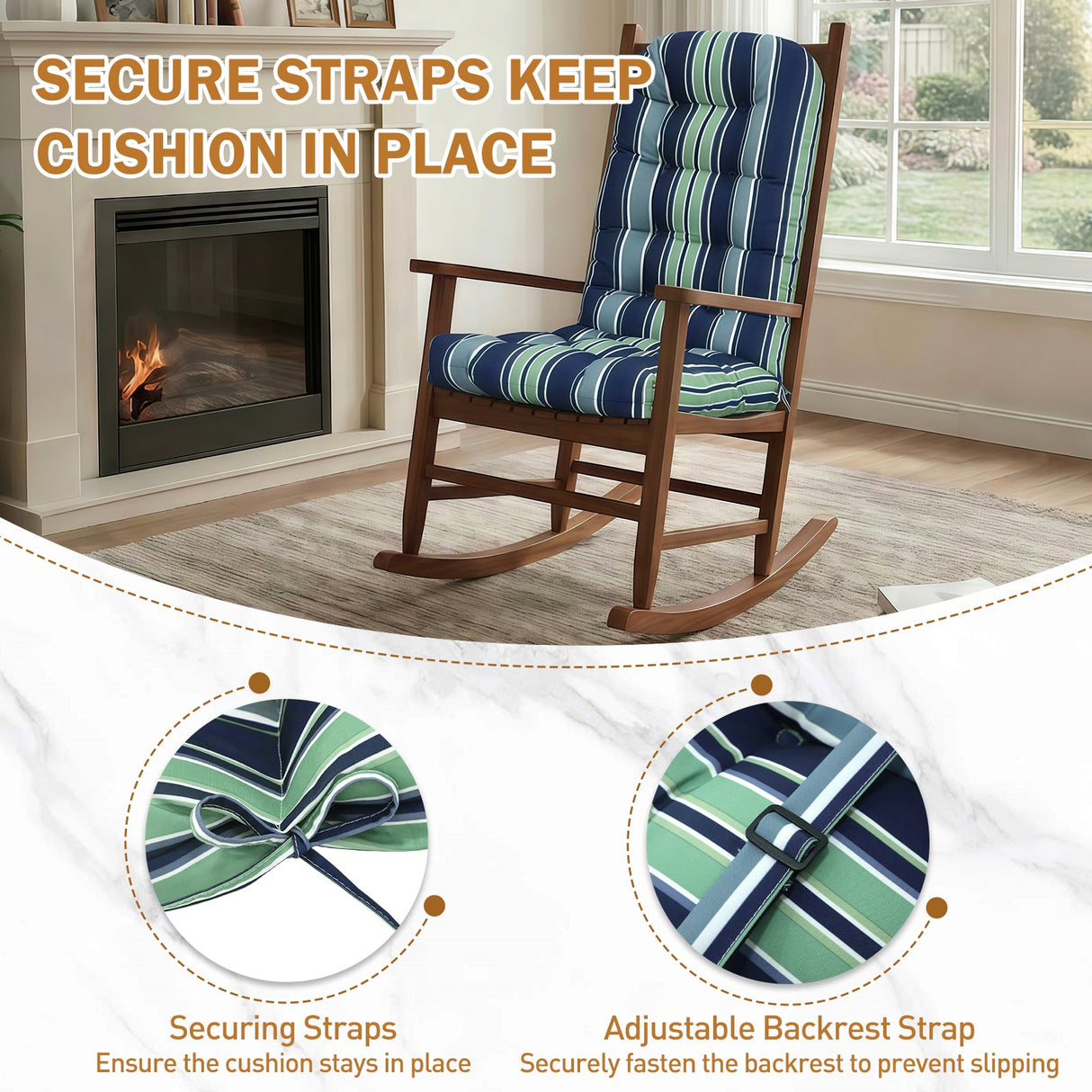 5" High Back Adirondack Chair Cushions, 49x20x5 in, Set of 1/2/4 - Eagle Peak Custom Canopy Tent
