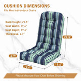 5" High Back Adirondack Chair Cushions, 49x20x5 in, Set of 1/2/4 - Eagle Peak Custom Canopy Tent