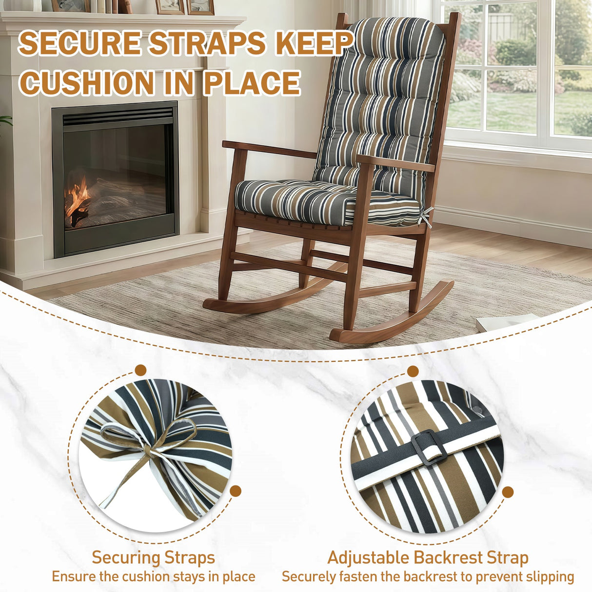 5" High Back Adirondack Chair Cushions, 49x20x5 in, Set of 1/2/4 - Eagle Peak Custom Canopy Tent