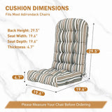 5" High Back Adirondack Chair Cushions, 49x20x5 in, Set of 1/2/4 - Eagle Peak Custom Canopy Tent