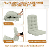 5" High Back Adirondack Chair Cushions, 49x20x5 in, Set of 1/2/4 - Eagle Peak Custom Canopy Tent