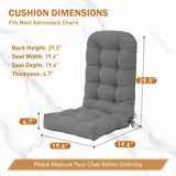 5" High Back Adirondack Chair Cushions, 49x20x5 in, Set of 1/2/4 - Eagle Peak Custom Canopy Tent