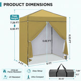 6x4 Instant Pop Up Canopy Tent  with 4 Side Wall Panels