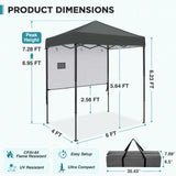 6x4 ft Instant Pop Up Canopy with Adjustable Sun Wall
