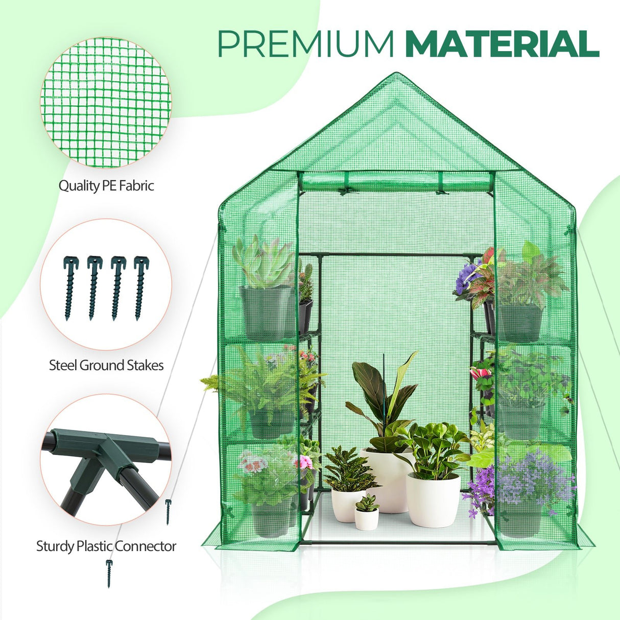 57'' x 57'' x 77'' Mini Walk - in Greenhouse - Eagle Peak