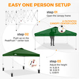Easy Setup Straight Leg 10x10 Pop Up Canopy Tent w/ 100 sqft of Shade