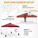 Easy Setup Straight Leg 10x10 Pop Up Canopy Tent w/ 100 sqft of Shade