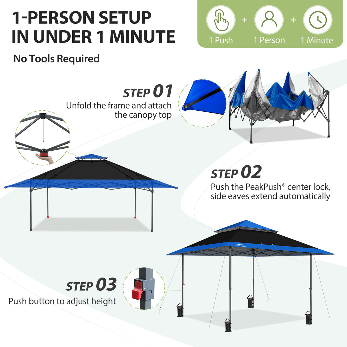 13x13 Straight Leg Pop Up Canopy Tent with 169 sqft of Shade