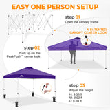 Easy Setup Straight Leg 10x10 Pop Up Canopy Tent w/ 100 sqft of Shade