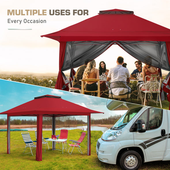 EAGLE PEAK 13x13 Pop Up Gazebo w Mosquito Netting