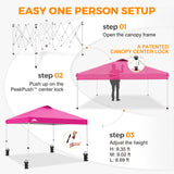 Easy Setup Straight Leg 10x10 Pop Up Canopy Tent w/ 100 sqft of Shade