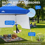 8x8 Pop Up Canopy Tent with 3 Half Walls, Compact