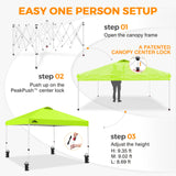 Easy Setup Straight Leg 10x10 Pop Up Canopy Tent w/ 100 sqft of Shade