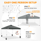 Easy Setup Straight Leg 10x10 Pop Up Canopy Tent w/ 100 sqft of Shade