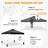 Easy Setup Straight Leg 10x10 Pop Up Canopy Tent w/ 100 sqft of Shade
