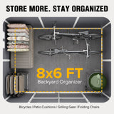 5x3/6x4/6x8/8x8/10x8 FT Outdoor Storage Shed with Floor - Eagle Peak®