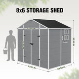 5x3/6x4/6x8/8x8/10x8 FT Outdoor Storage Shed with Floor - Eagle Peak®