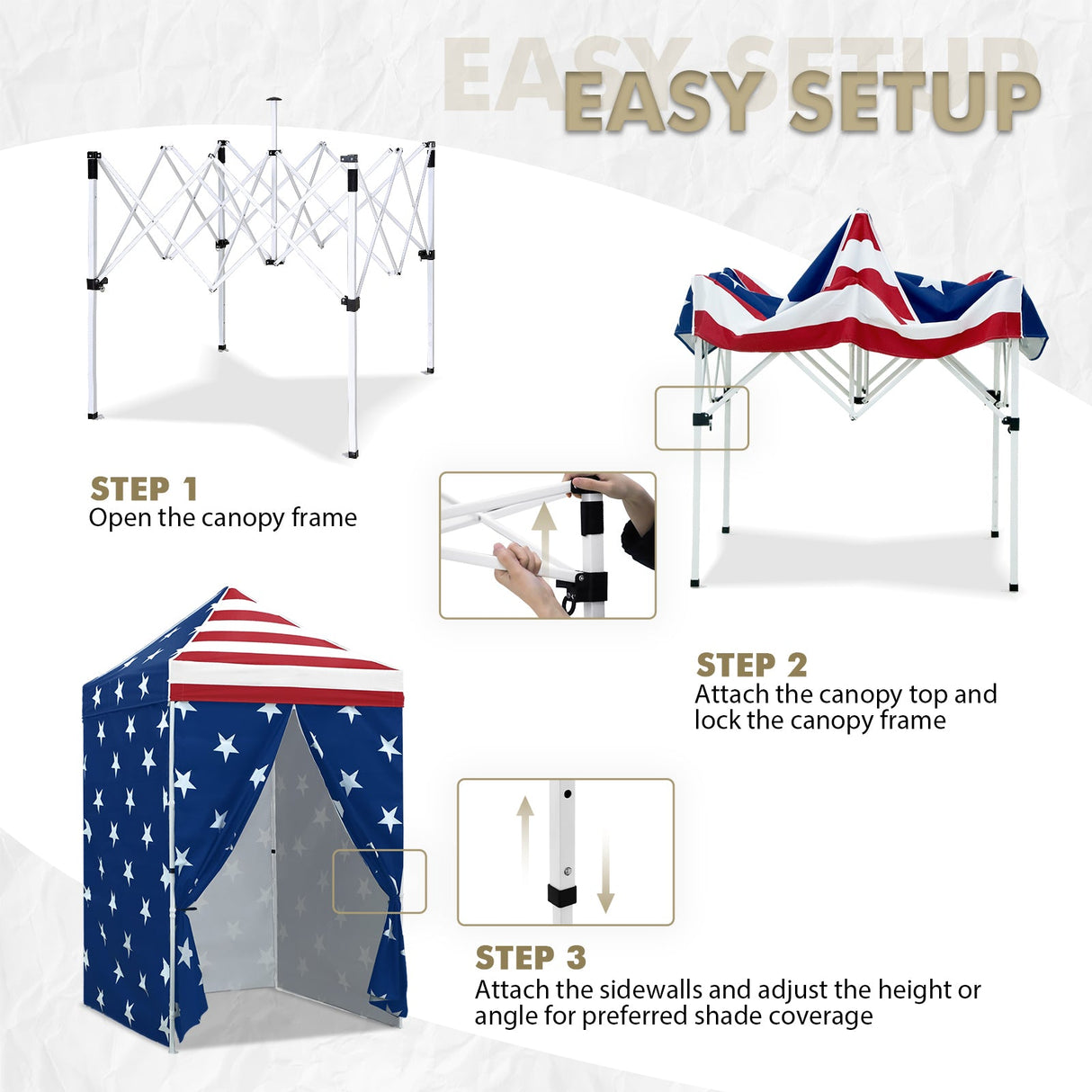 5x5 Instant Canopy with 4 - Side Wall Panels - Eagle Peak Custom Canopy Tent