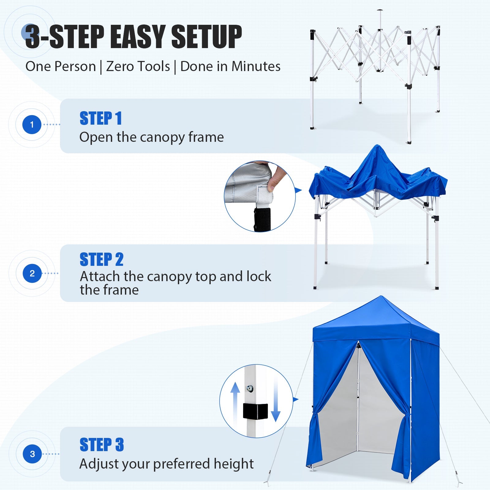 5x5 Instant Canopy with 4-Side Wall Panels – Eagle Peak®
