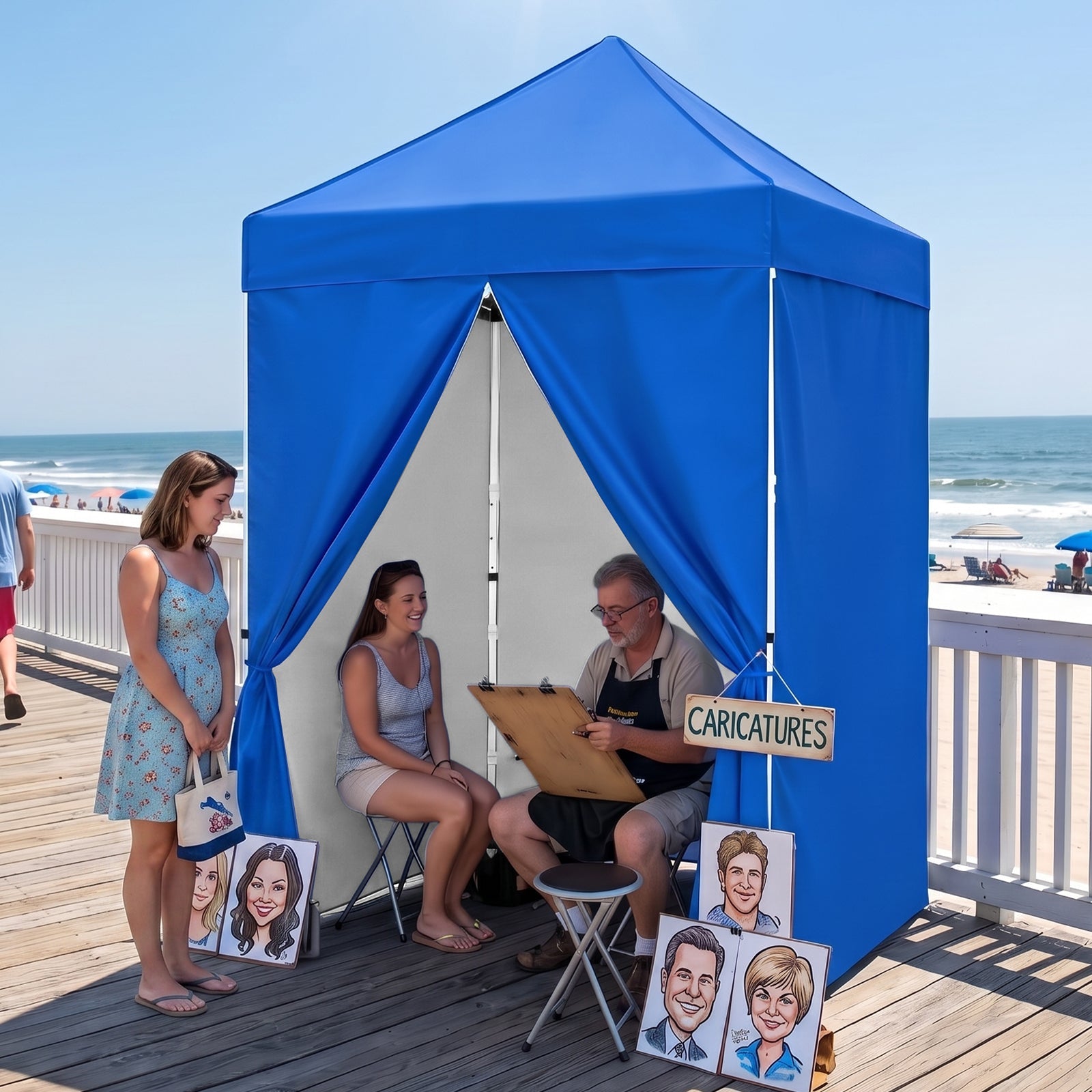 5x5 Pop Up Canopy Tent with 4 Removable Sidewalls – Eagle Peak®