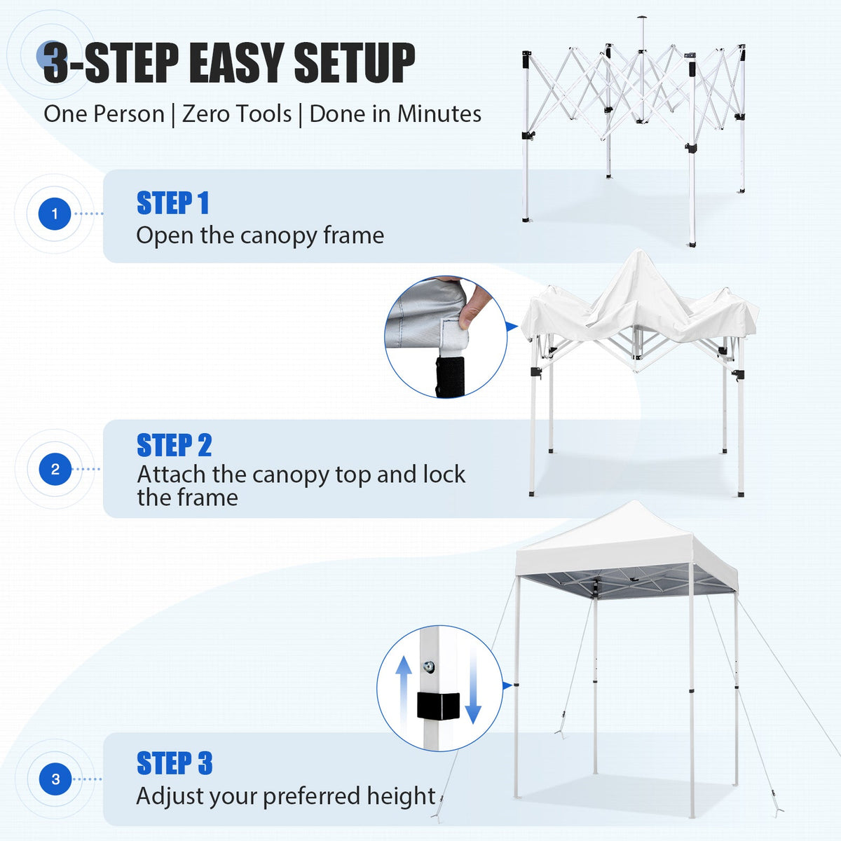 5x5 Pop Up Canopy Tent - Eagle Peak®