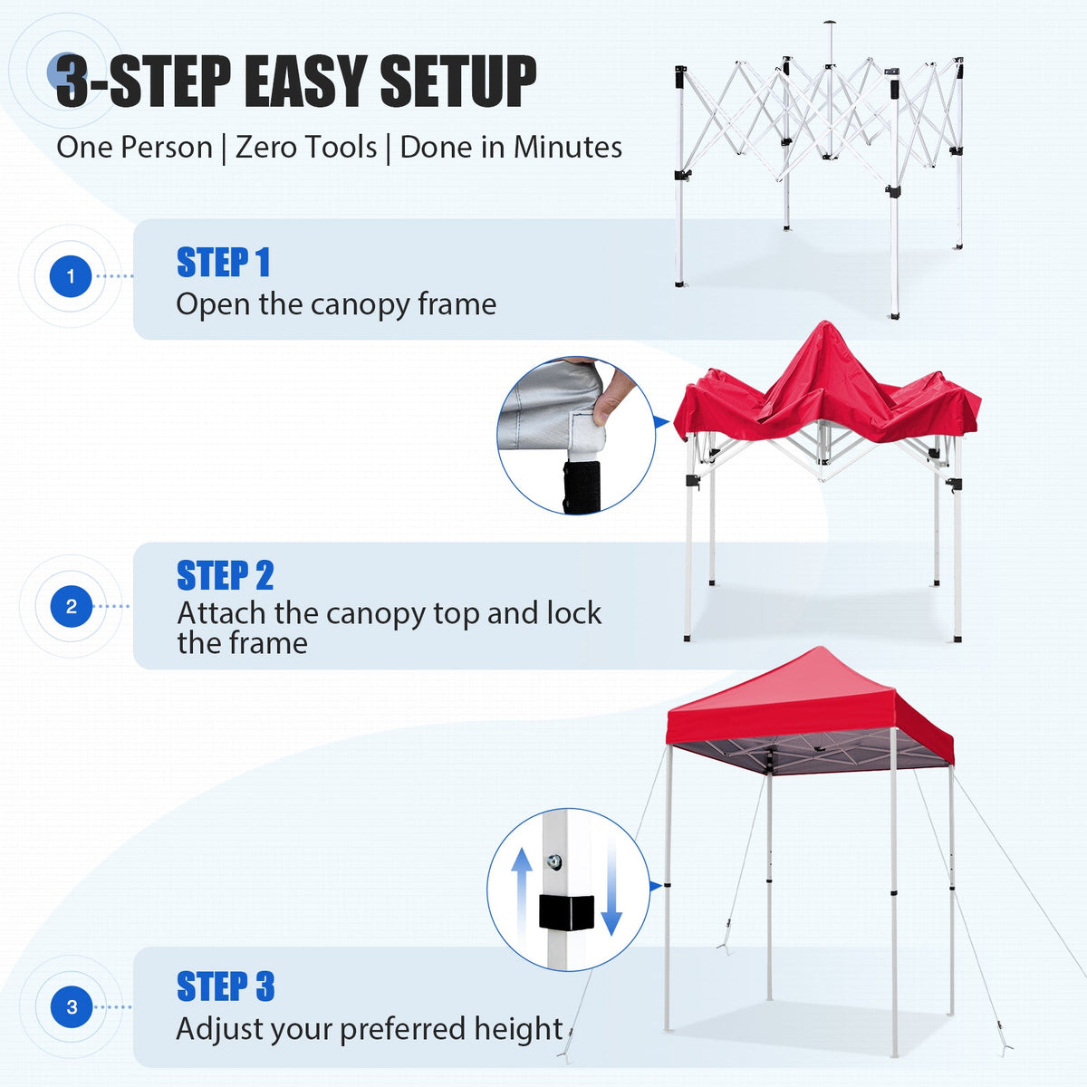 5x5 Pop Up Canopy Tent - Eagle Peak®