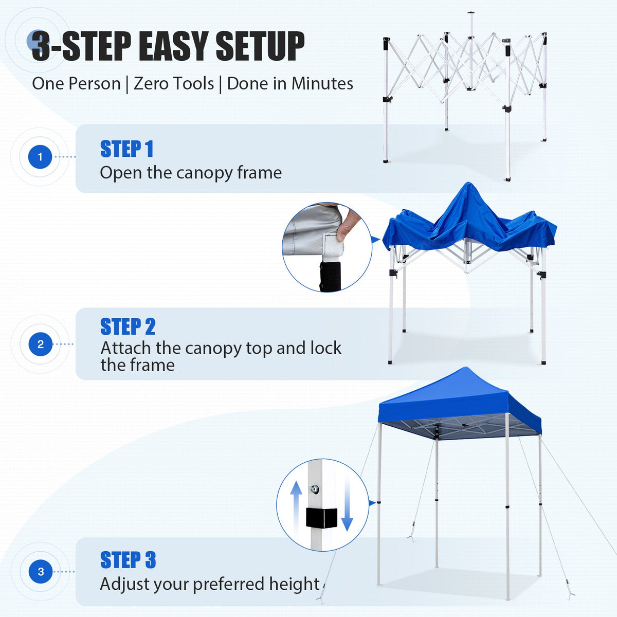 5x5 Pop Up Canopy Tent - Eagle Peak®