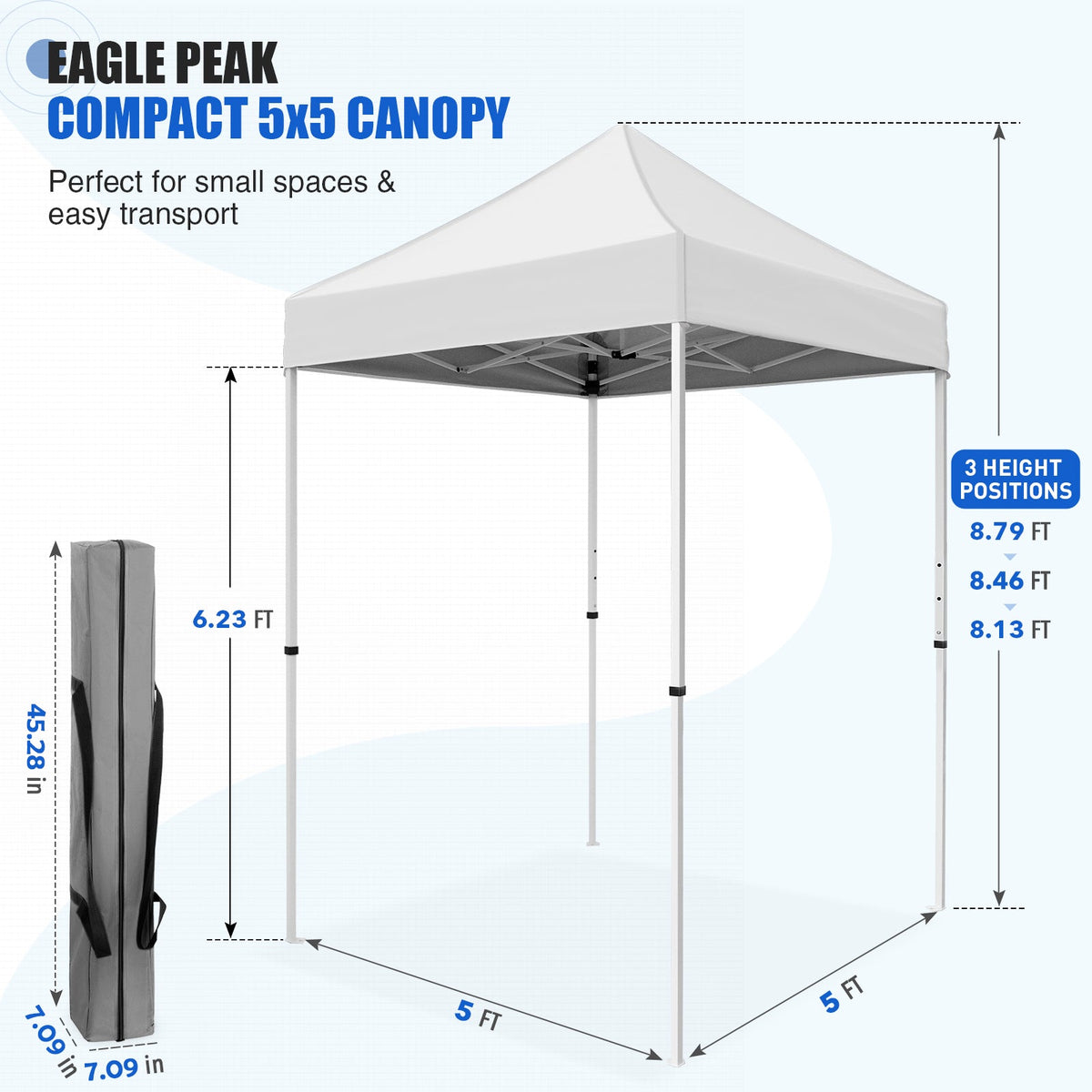 5x5 Pop Up Canopy Tent - Eagle Peak®