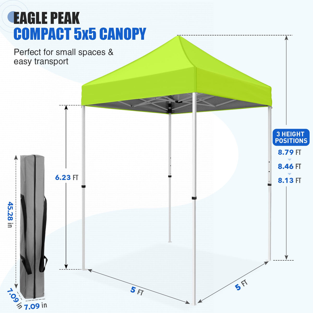 5x5 Pop Up Canopy Tent - Eagle Peak®