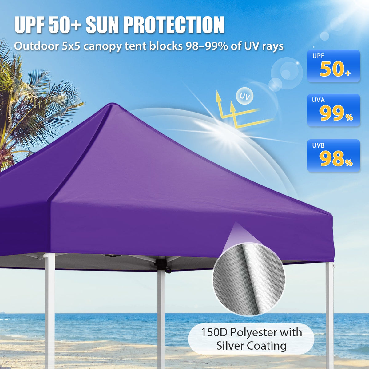 5x5 Pop Up Canopy Tent - Eagle Peak®