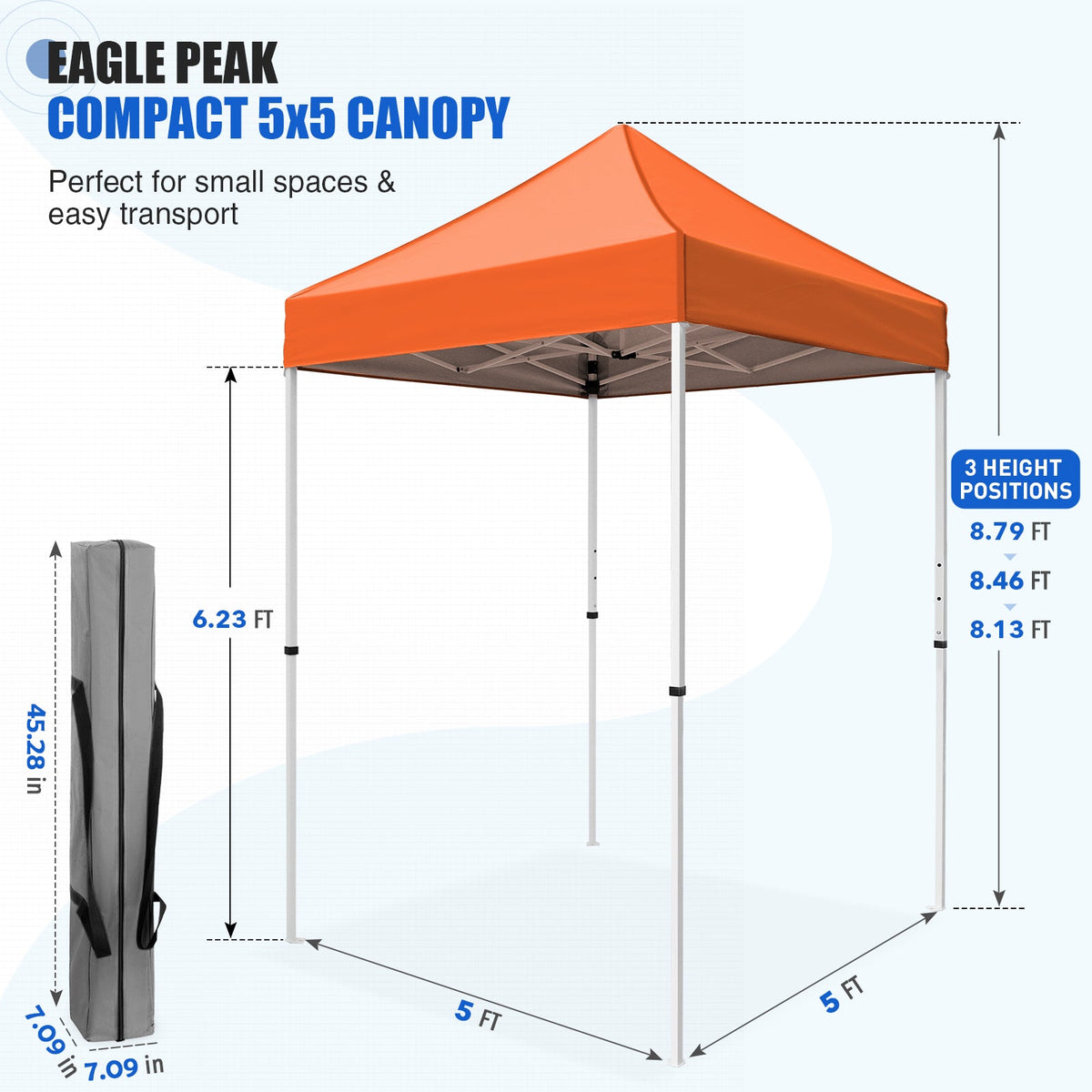 5x5 Pop Up Canopy Tent - Eagle Peak®
