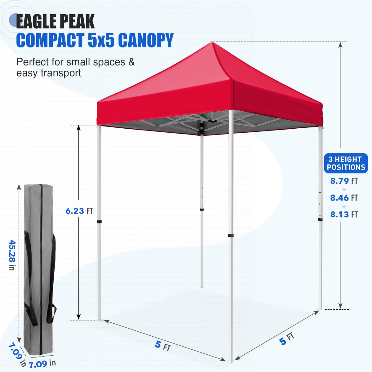 5x5 Pop Up Canopy Tent - Eagle Peak®