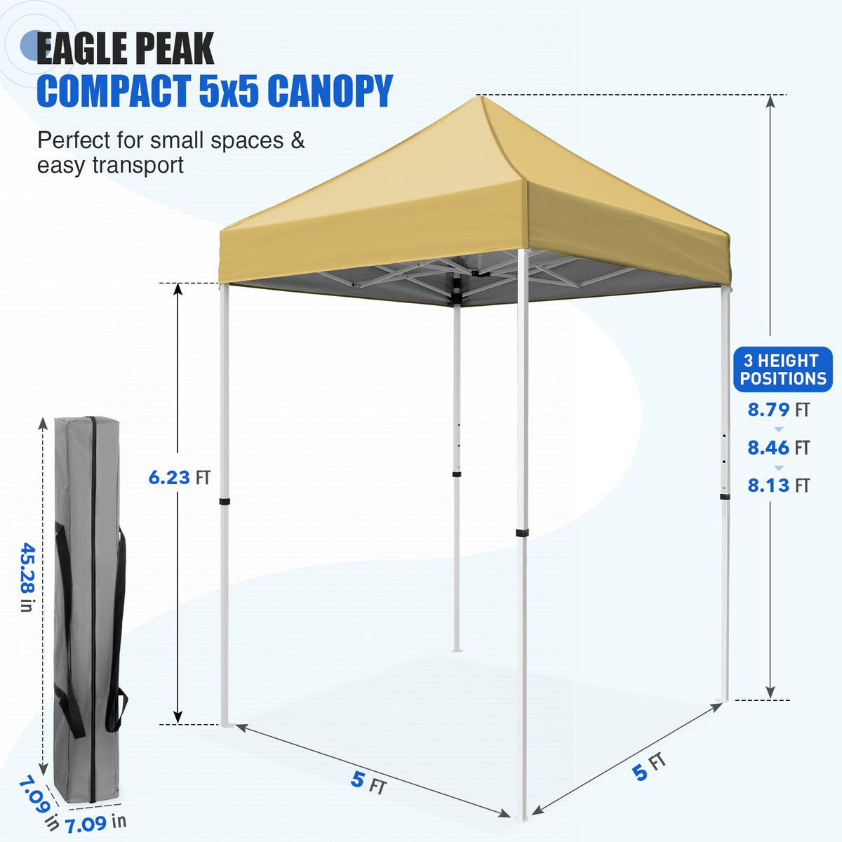 5x5 Pop Up Canopy Tent - Eagle Peak®
