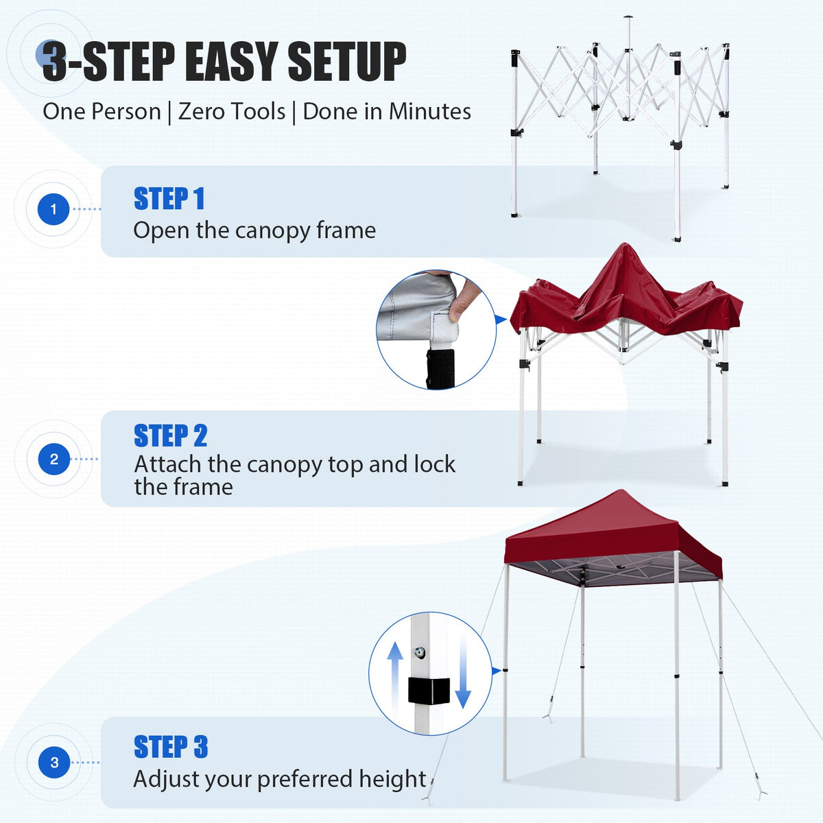 5x5 Pop Up Canopy Tent - Eagle Peak®