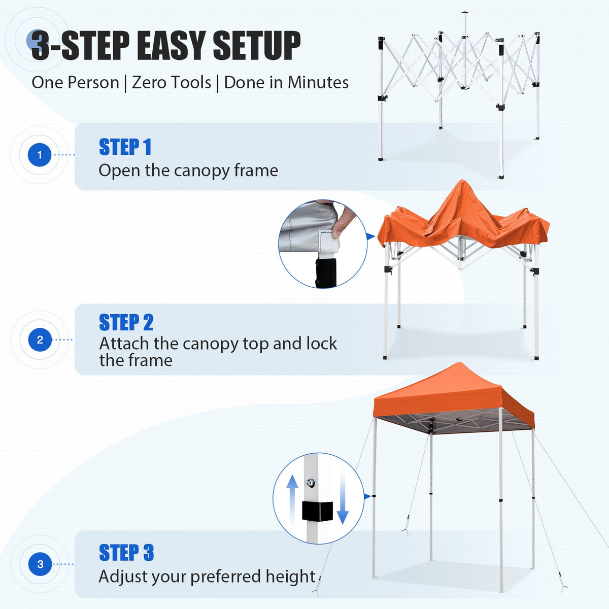 5x5 Pop Up Canopy Tent - Eagle Peak®